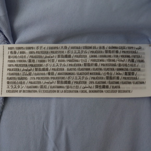 Hollister Small Blue Floral Mini Babydoll Dress Smocked Back Elastic Cutout NWT - Picture 7 of 9